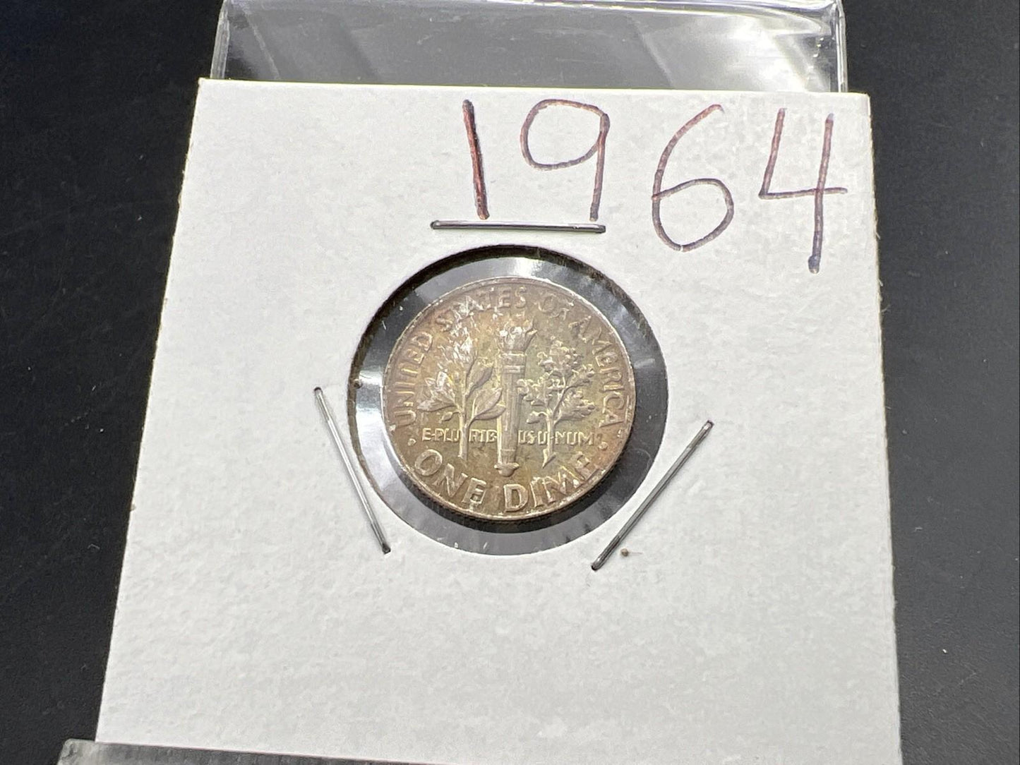 1964 10c Roosevelt Silver Dime Coin Neat Toning Reverse SK#A1a