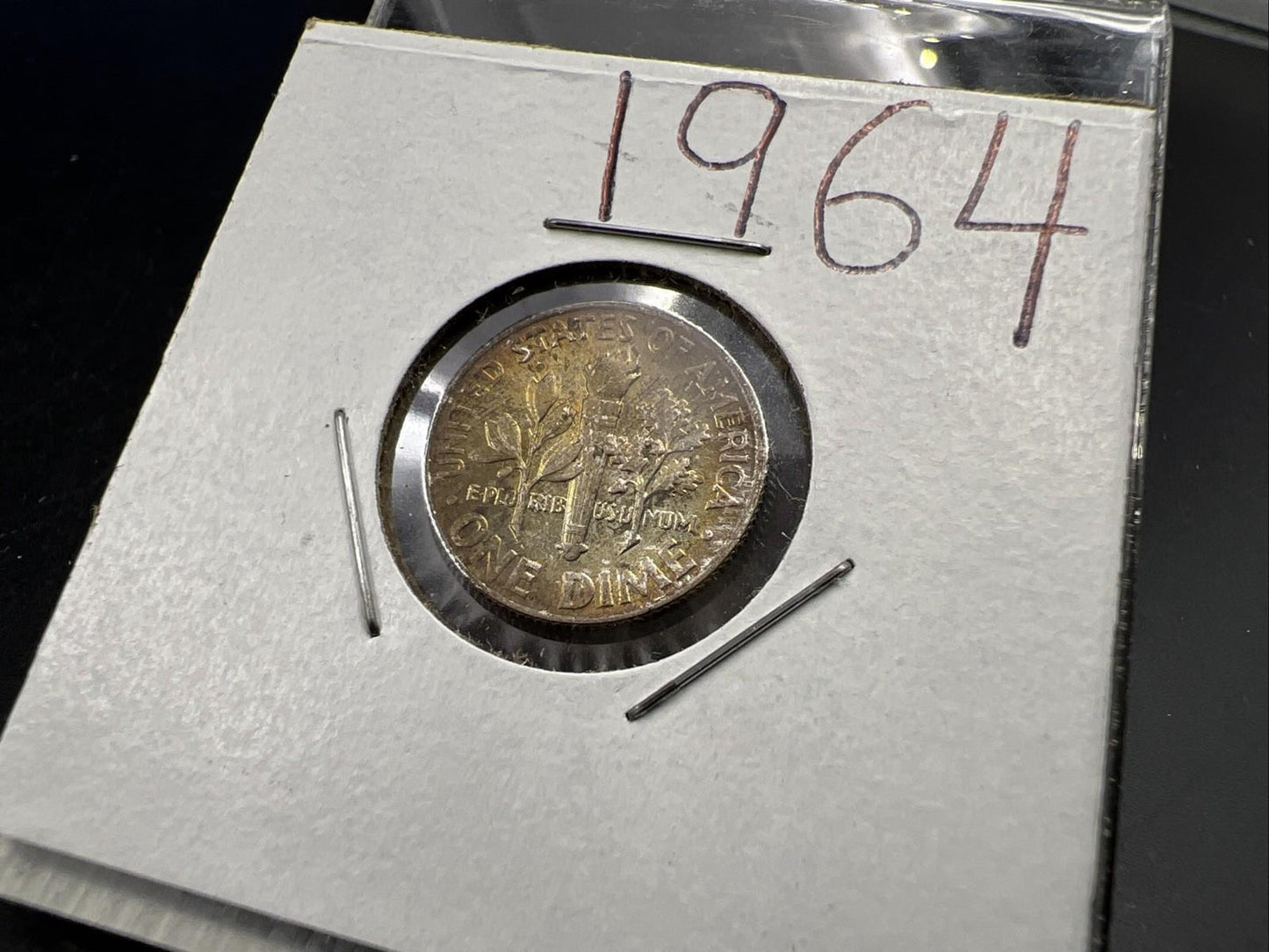 1964 10c Roosevelt Silver Dime Coin Neat Toning Reverse SK#B1b