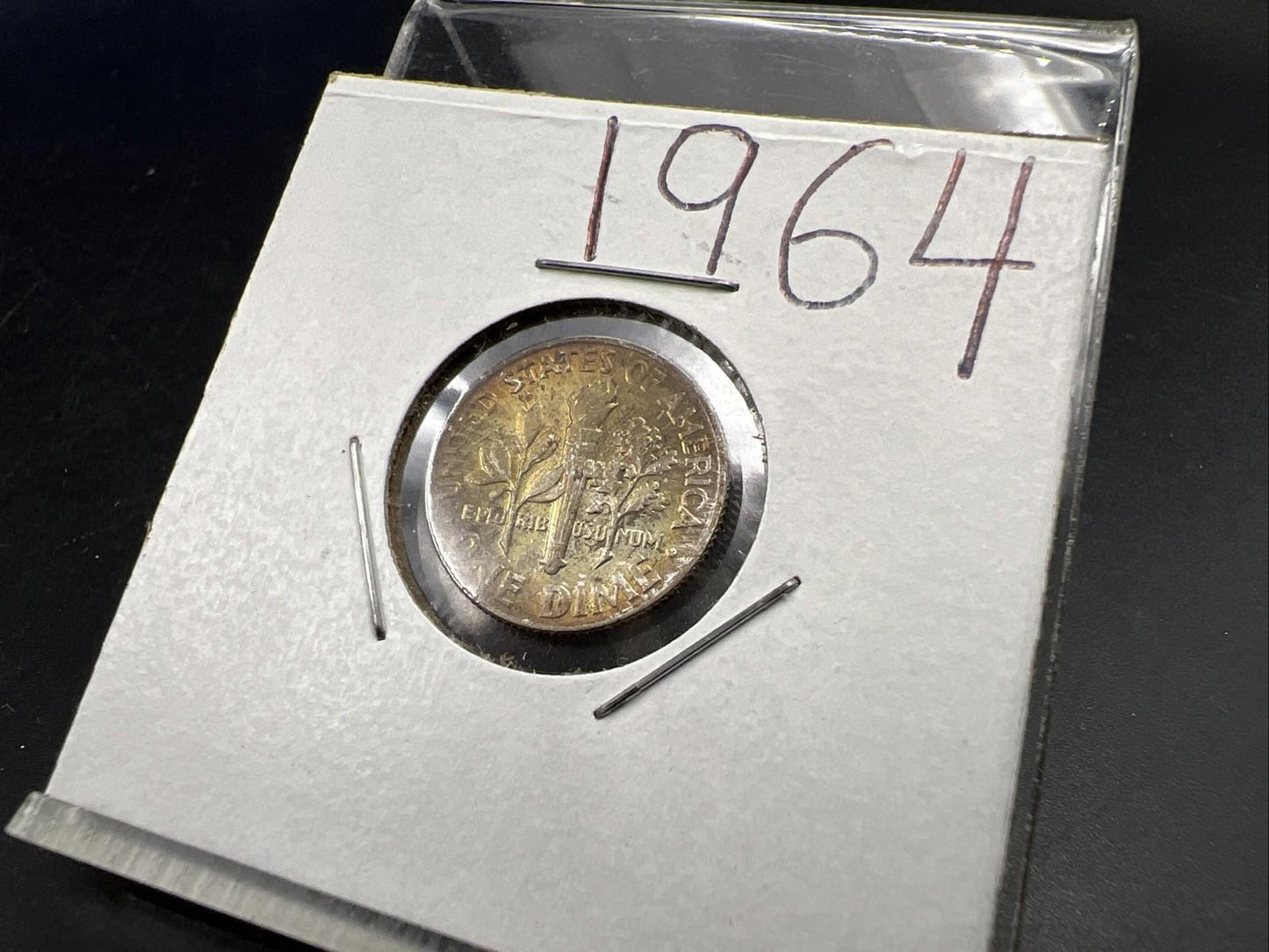 1964 10c Roosevelt Silver Dime Coin Neat Toning Reverse SK#B1b