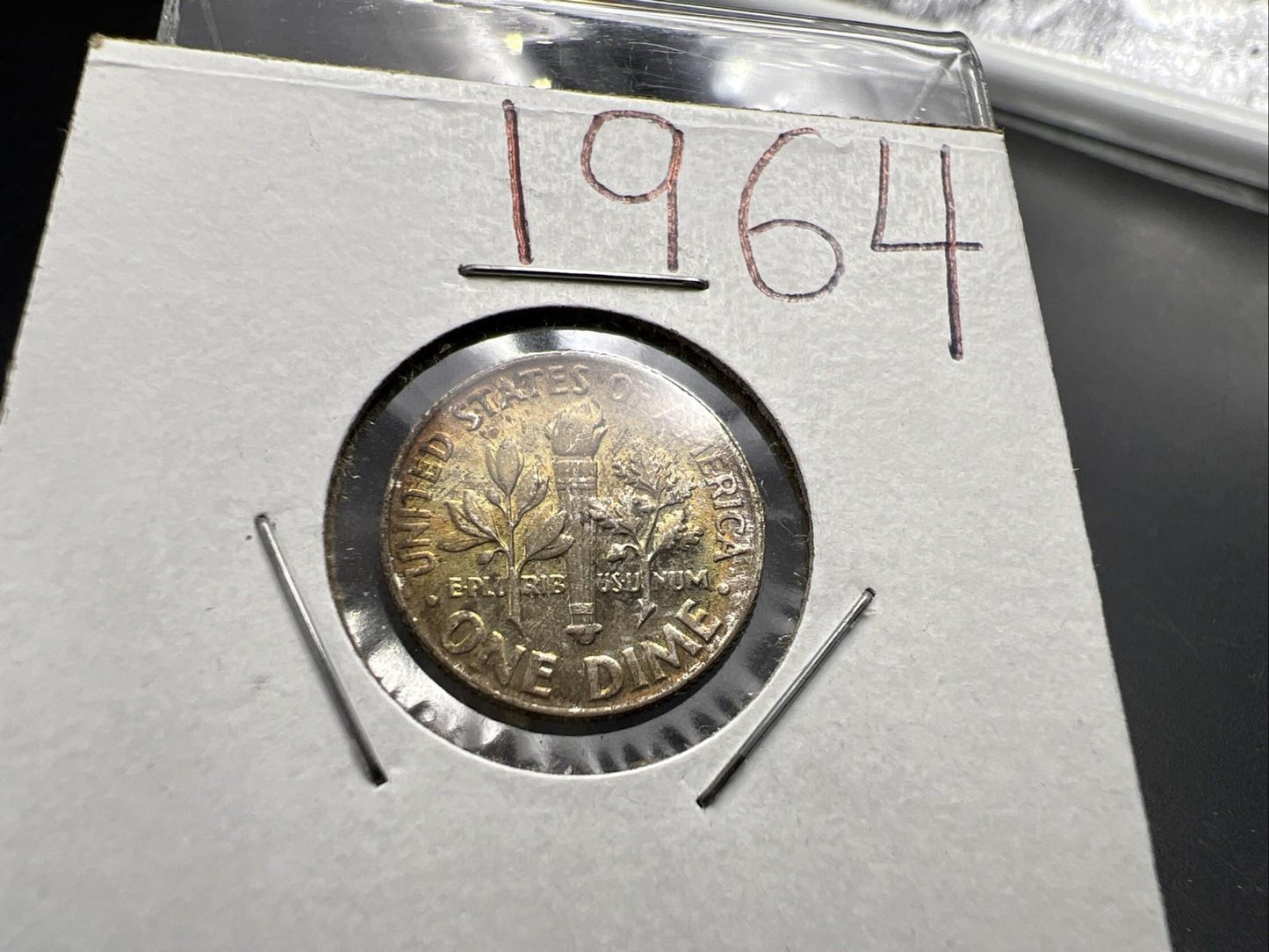 1964 10c Roosevelt Silver Dime Coin Neat Toning Reverse SK#B1b