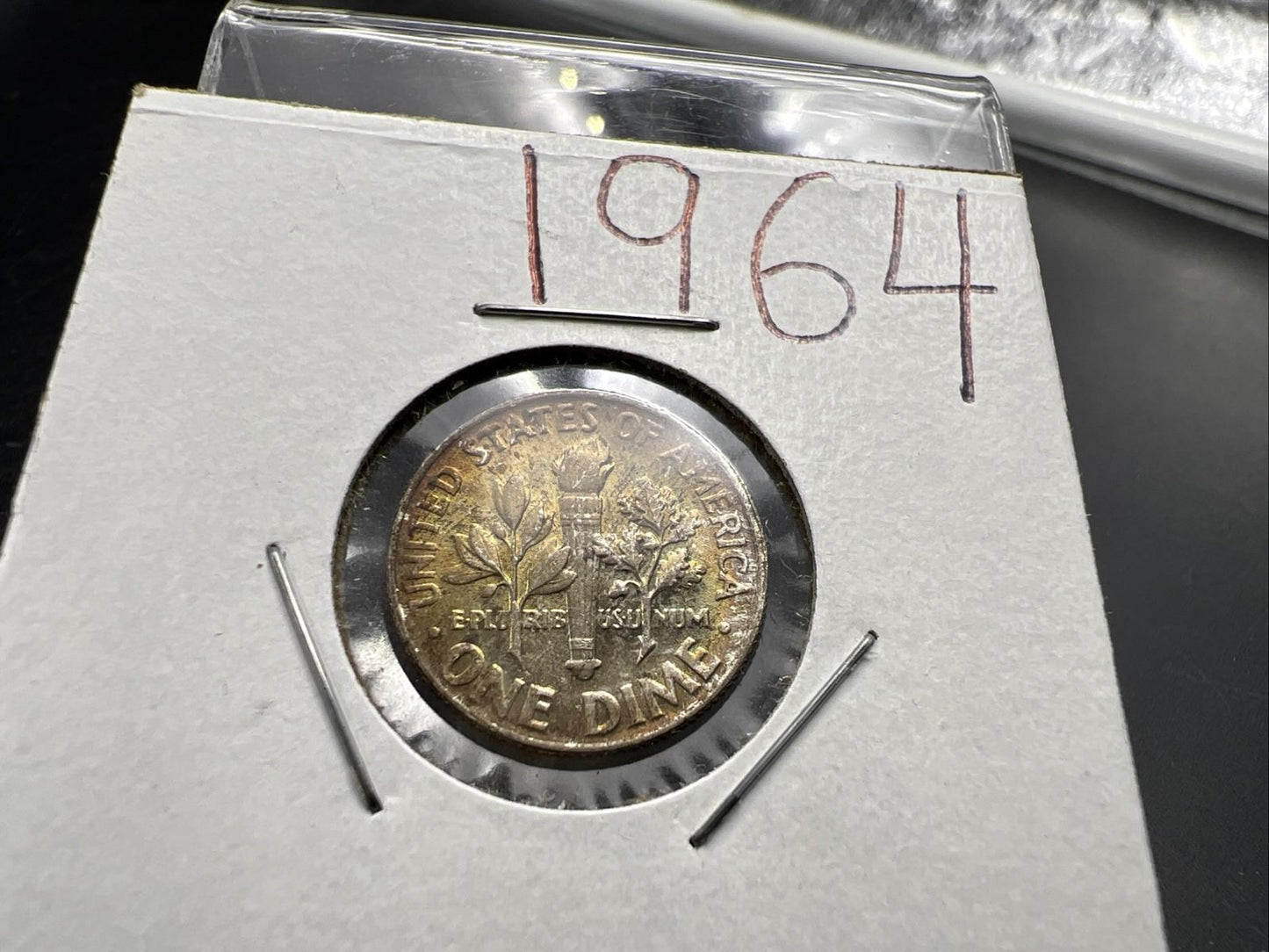 1964 10c Roosevelt Silver Dime Coin Neat Toning Reverse SK#B1b