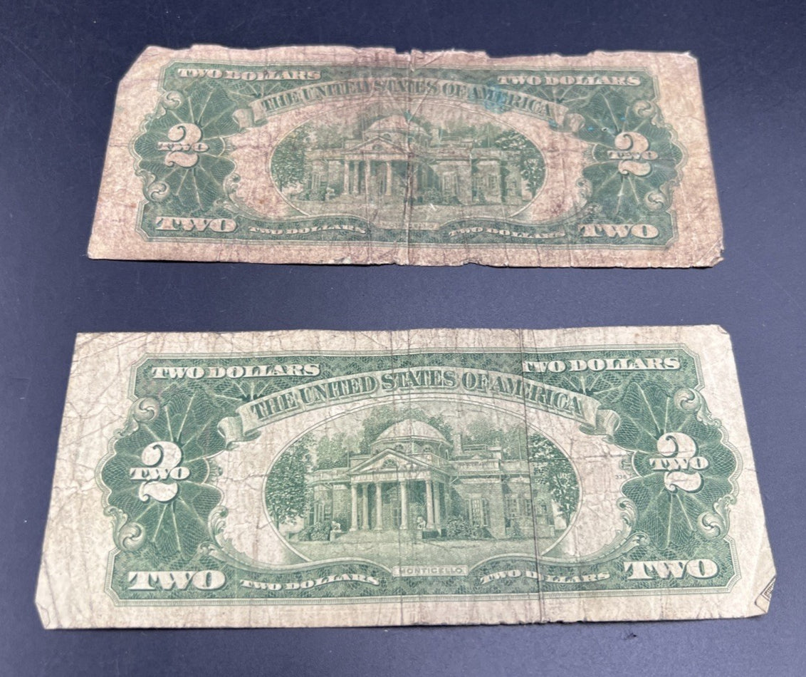 2 Note Set 1928 D $2 USN United States Notes Cull Very UGLY Circulated #37A