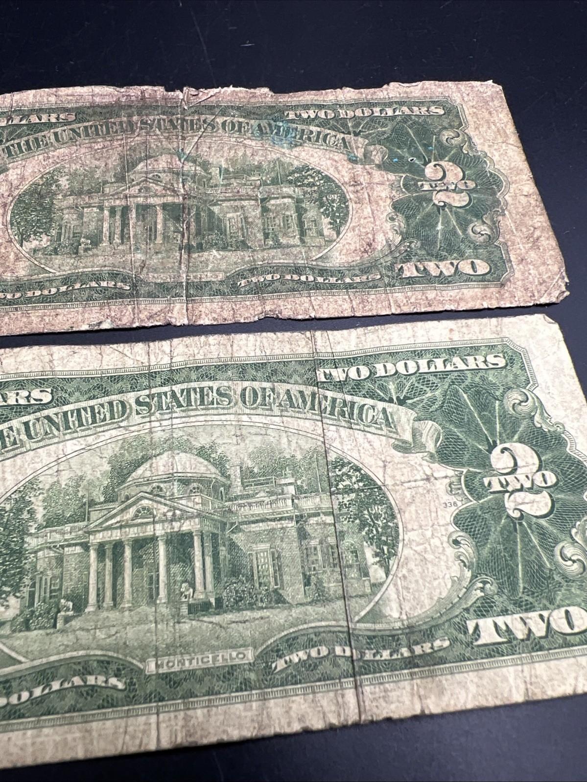 2 Note Set 1928 D $2 USN United States Notes Cull Very UGLY Circulated #37A