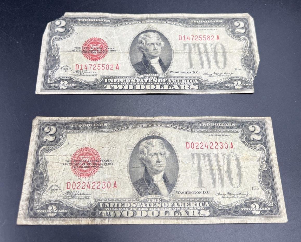 2 Note Set 1928 D $2 USN United States Notes Cull Very Circulated #230 ...