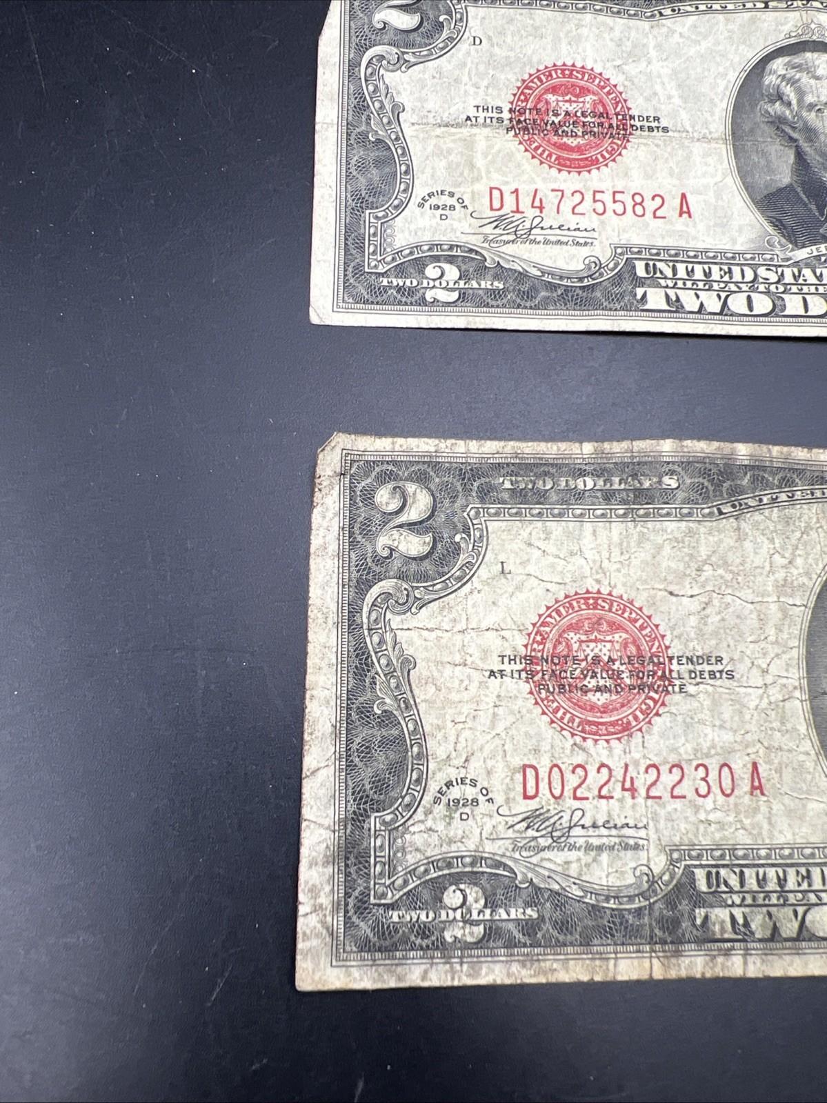 2 Note Set 1928 D $2 USN United States Notes Cull Very Circulated #230
