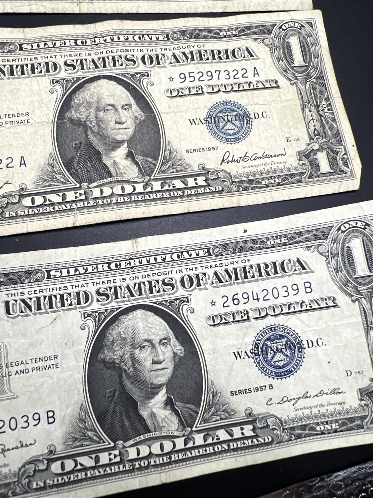 5 Note Lot 1957 * Star Note Silver Certificates VG / Fine Circ #039