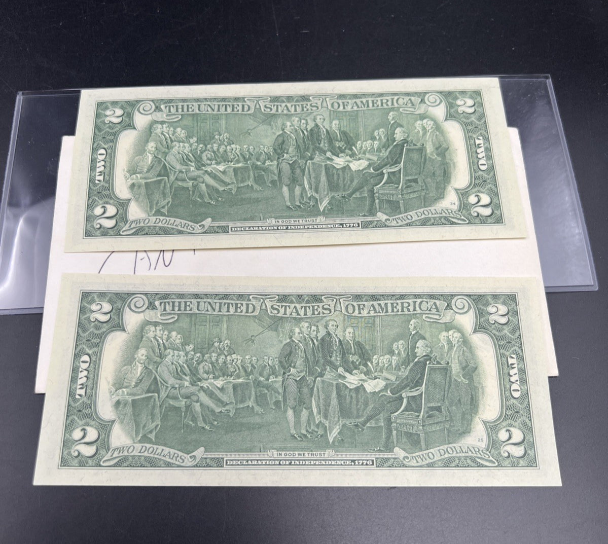 2 Consecutive 1976 $2 Bicentennial Canton GA Postal FRN Federal Reserve Notes UN