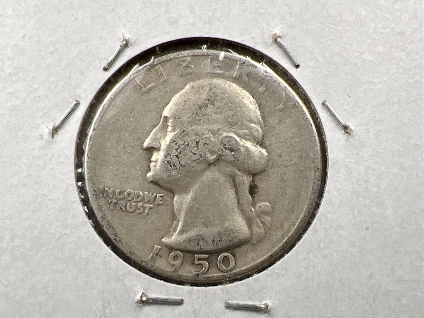 1950 S / D OMM Variety 25c Washington Silver Quarter Coin AG About Good