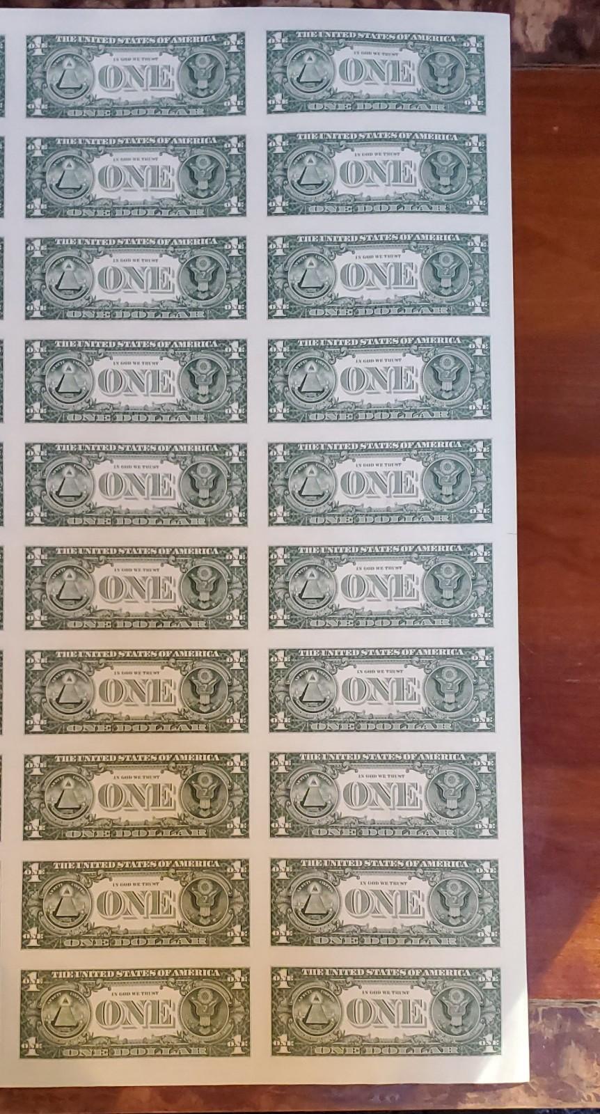 Uncut Sheet 50 Notes 2017 $1 FRN One Dollar Bills New York District UNC