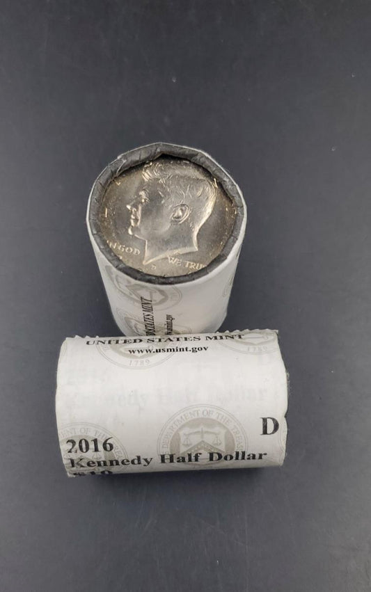2016 D JFK 50c Kennedy Half Dollar US Mint OBW Roll US 20 Coins BU UNC