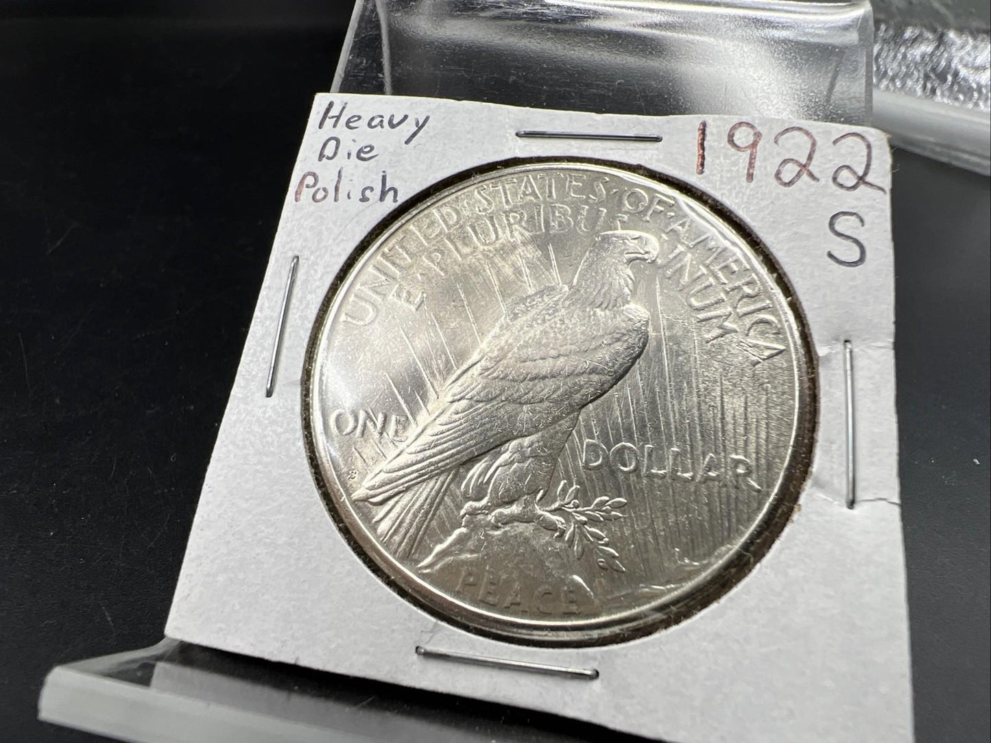 1922 S $1 Peace Silver Dollar Coin CH AU / CU UNC Heavy Die Polish Reverse