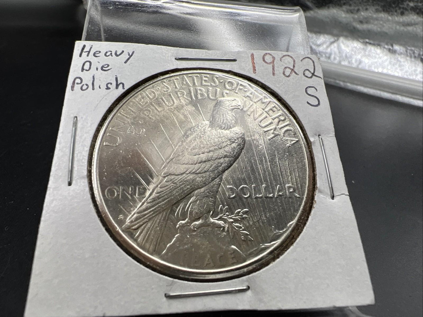 1922 S $1 Peace Silver Dollar Coin CH AU / CU UNC Heavy Die Polish Reverse