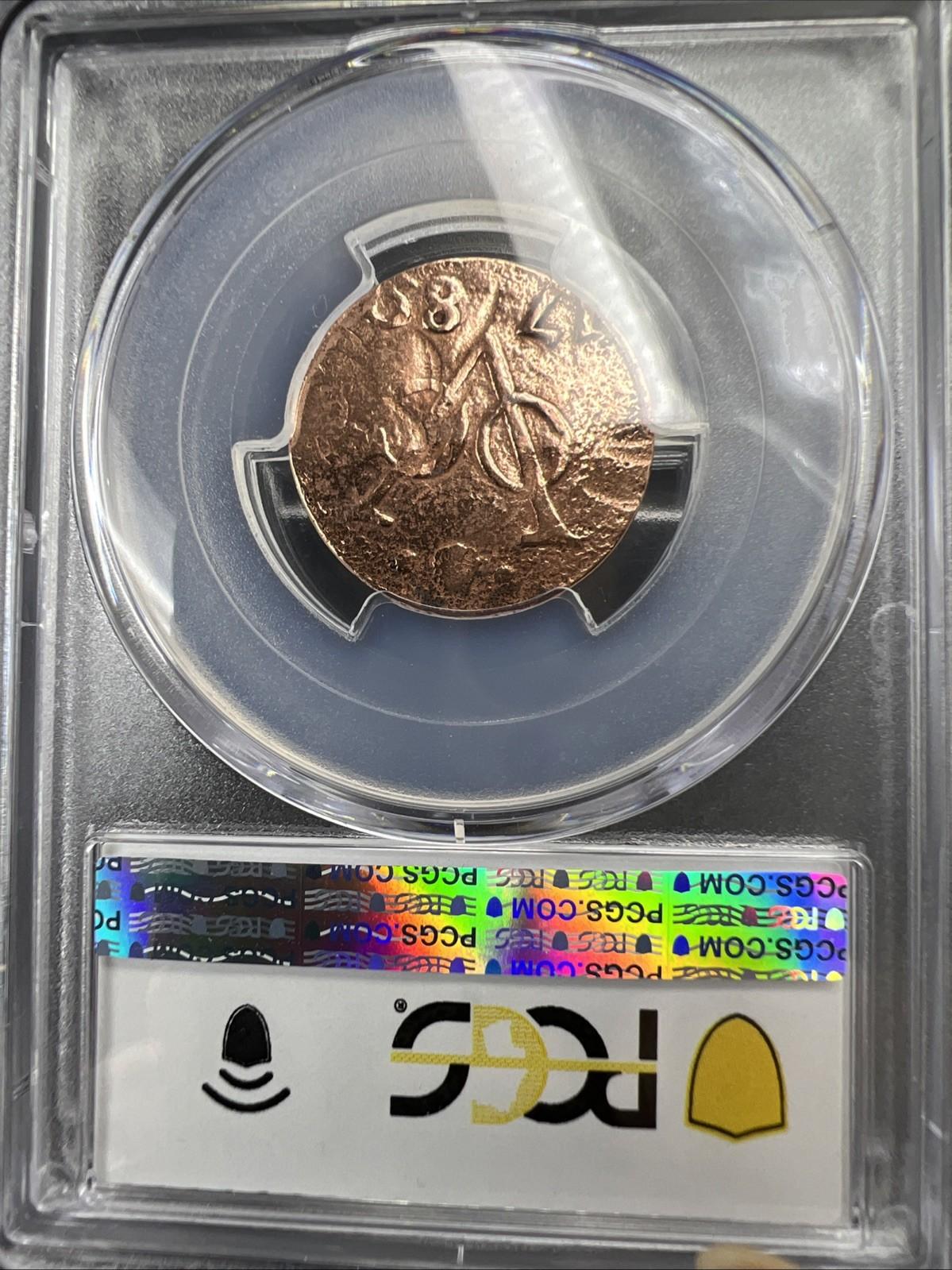 1789 VOC Netherlands East Indies Duit Holland Coin New York Penny PCGS Genuine