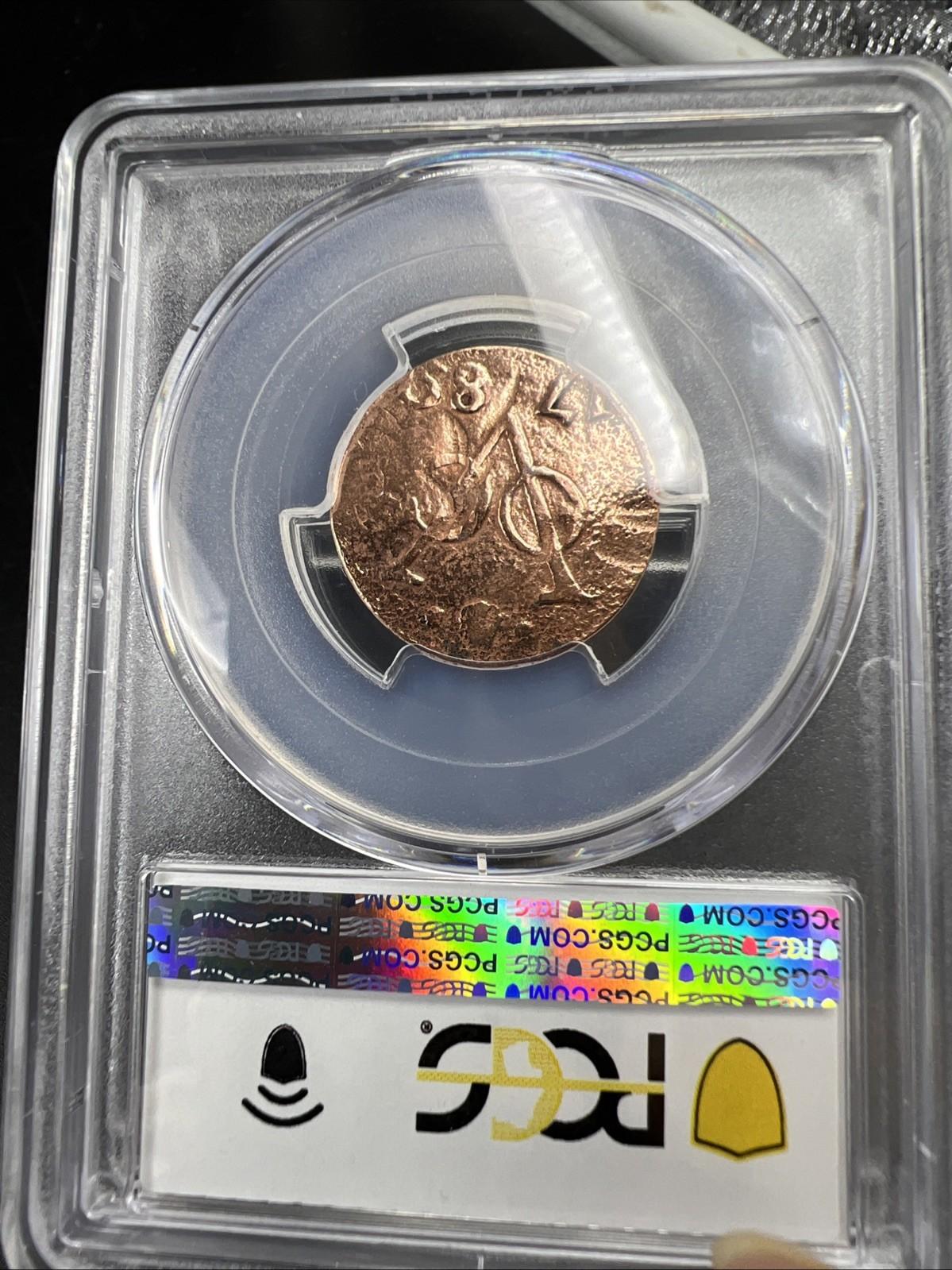 1789 VOC Netherlands East Indies Duit Holland Coin New York Penny PCGS Genuine