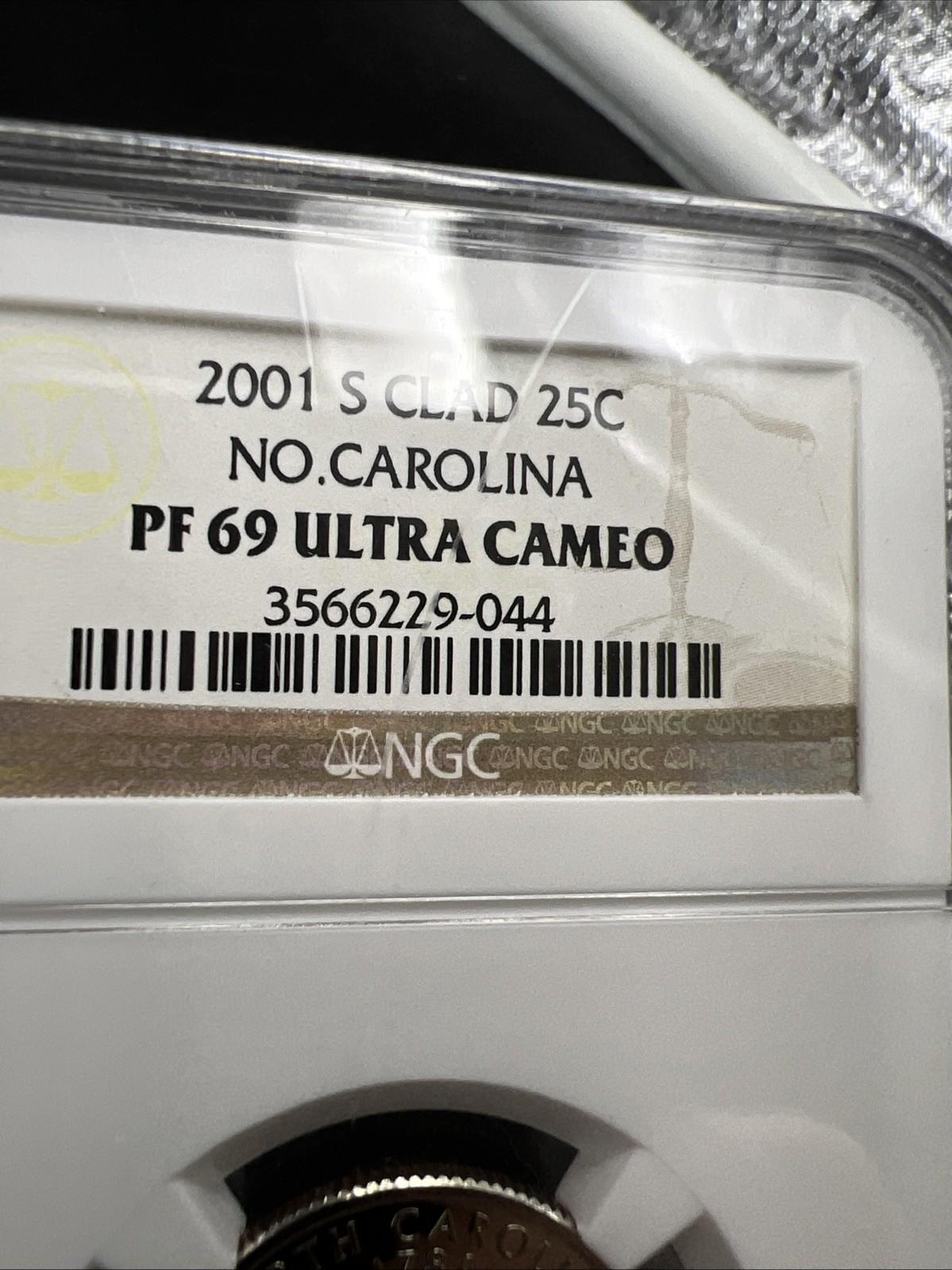 2001 S 25c Clad North Carolina Proof State Quarter NGC PF69 UCAM #044