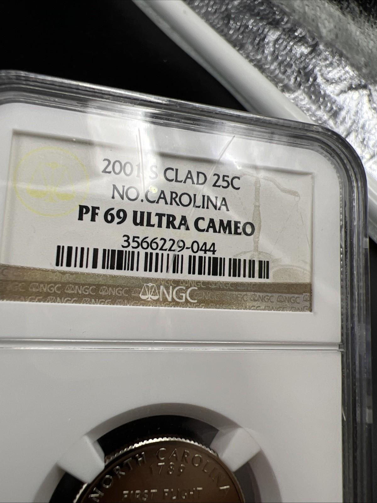 2001 S 25c Clad North Carolina Proof State Quarter NGC PF69 UCAM #044