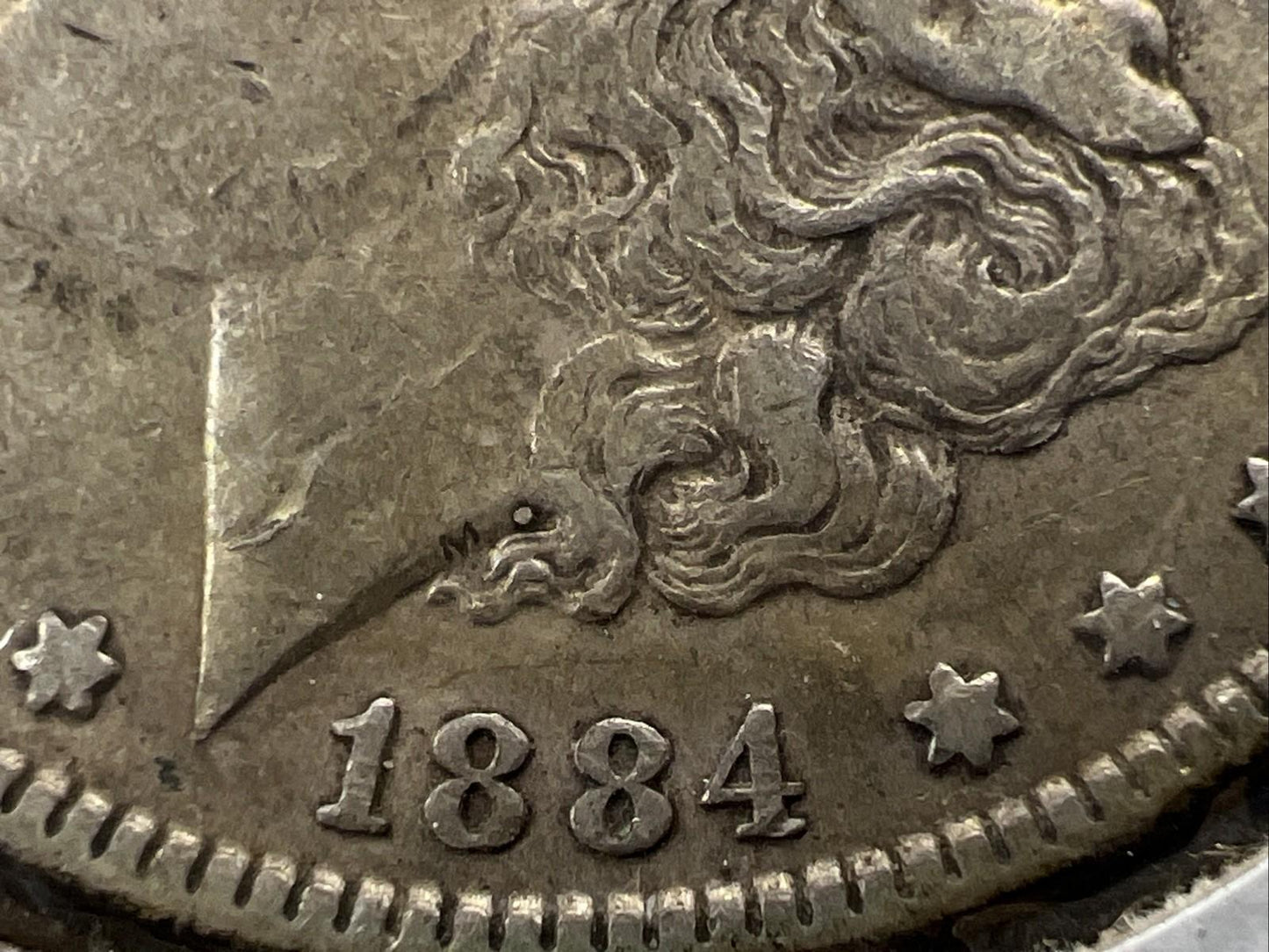 1884 P $1 Morgan Silver Dollar Coin VAM 3 Dot Initials Top 100 CH VF Very Fine