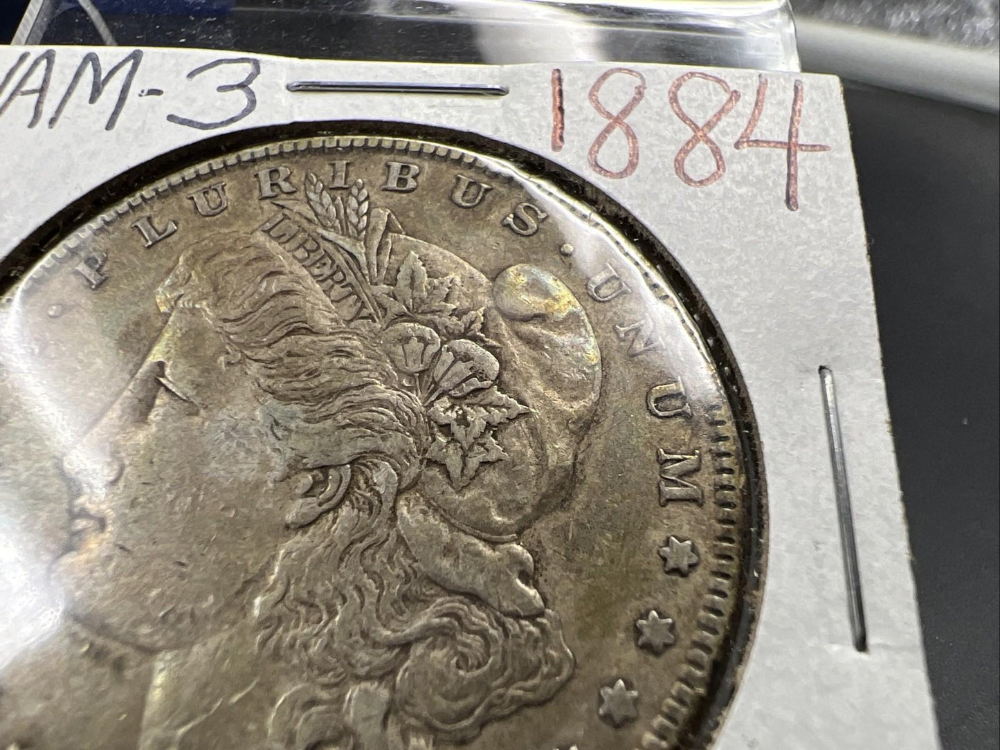 1884 P $1 Morgan Silver Dollar Coin VAM 3 Dot Initials Top 100 CH VF Very Fine