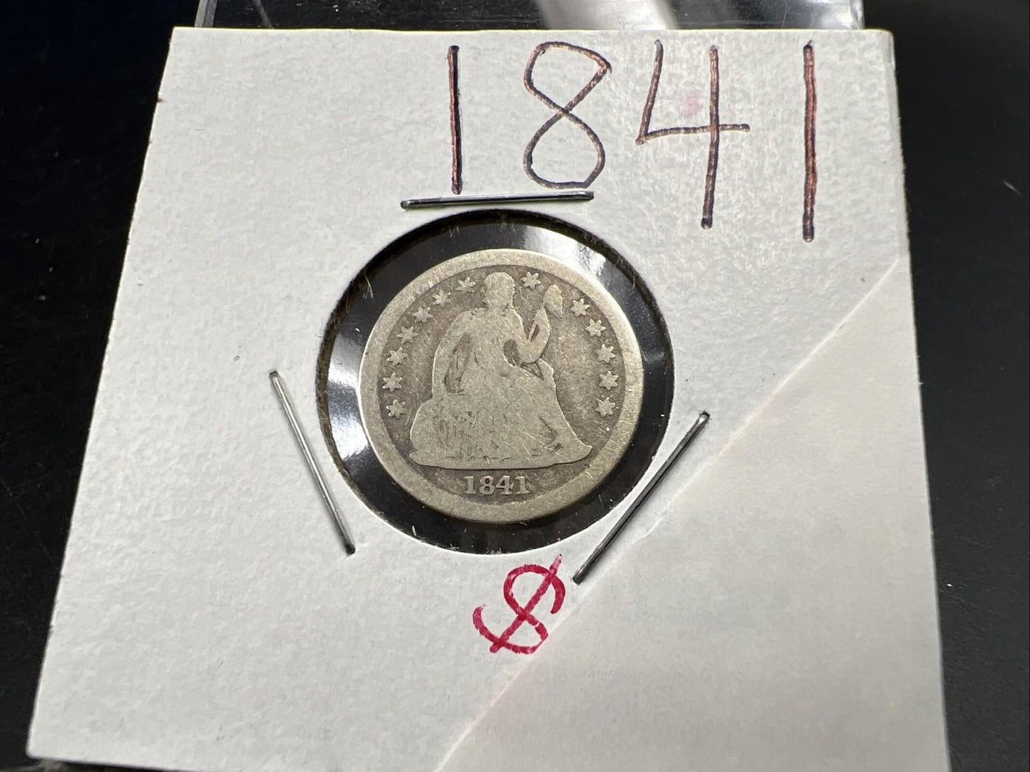 1841 10c Seated Liberty Dime Coin Choice G Good Circ SK#A
