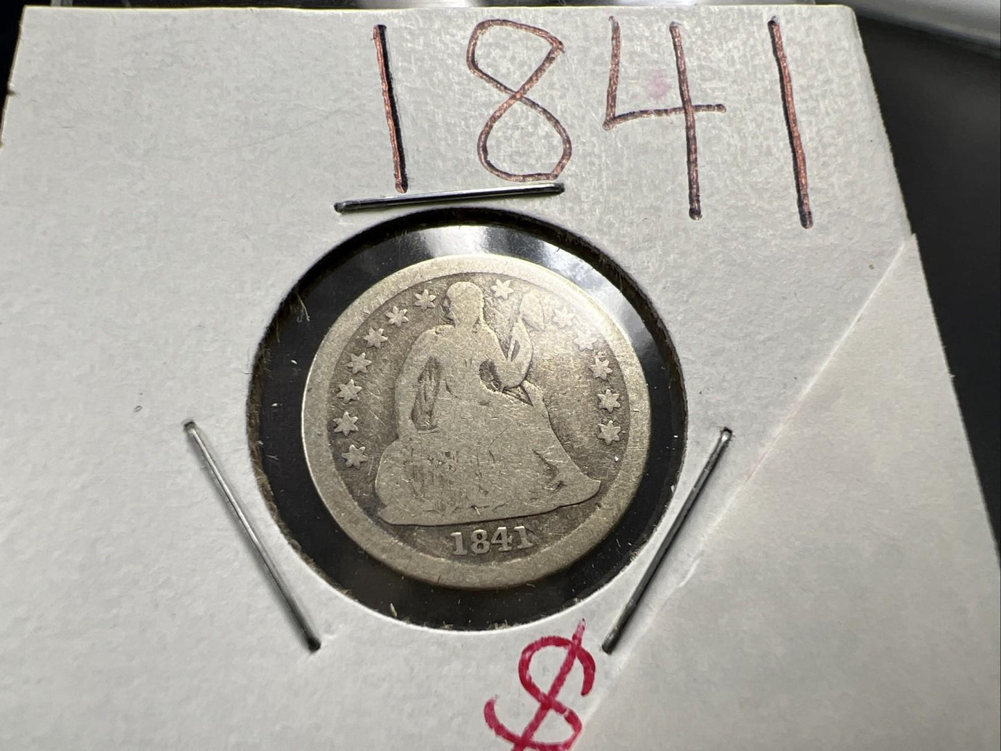1841 10c Seated Liberty Dime Coin Choice G Good Circ SK#A