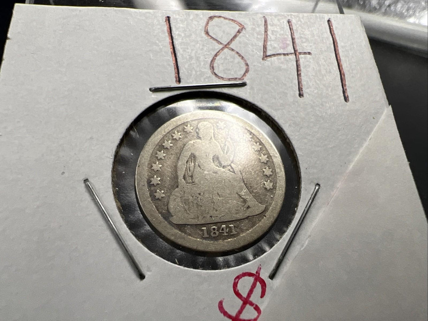 1841 10c Seated Liberty Dime Coin Choice G Good Circ SK#A