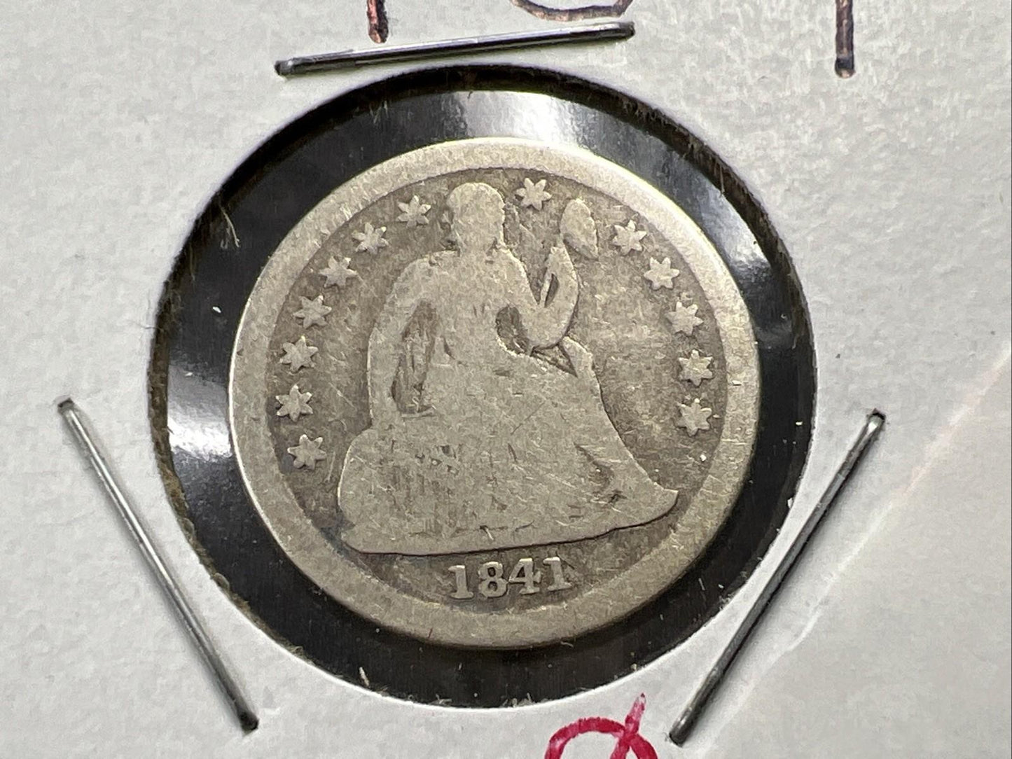 1841 10c Seated Liberty Dime Coin Choice G Good Circ SK#A