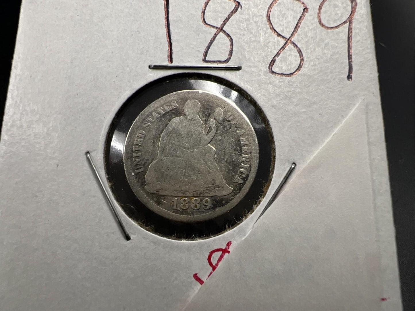 1889 10c Seated Liberty Dime Coin Choice AG About Good Circ SK#A