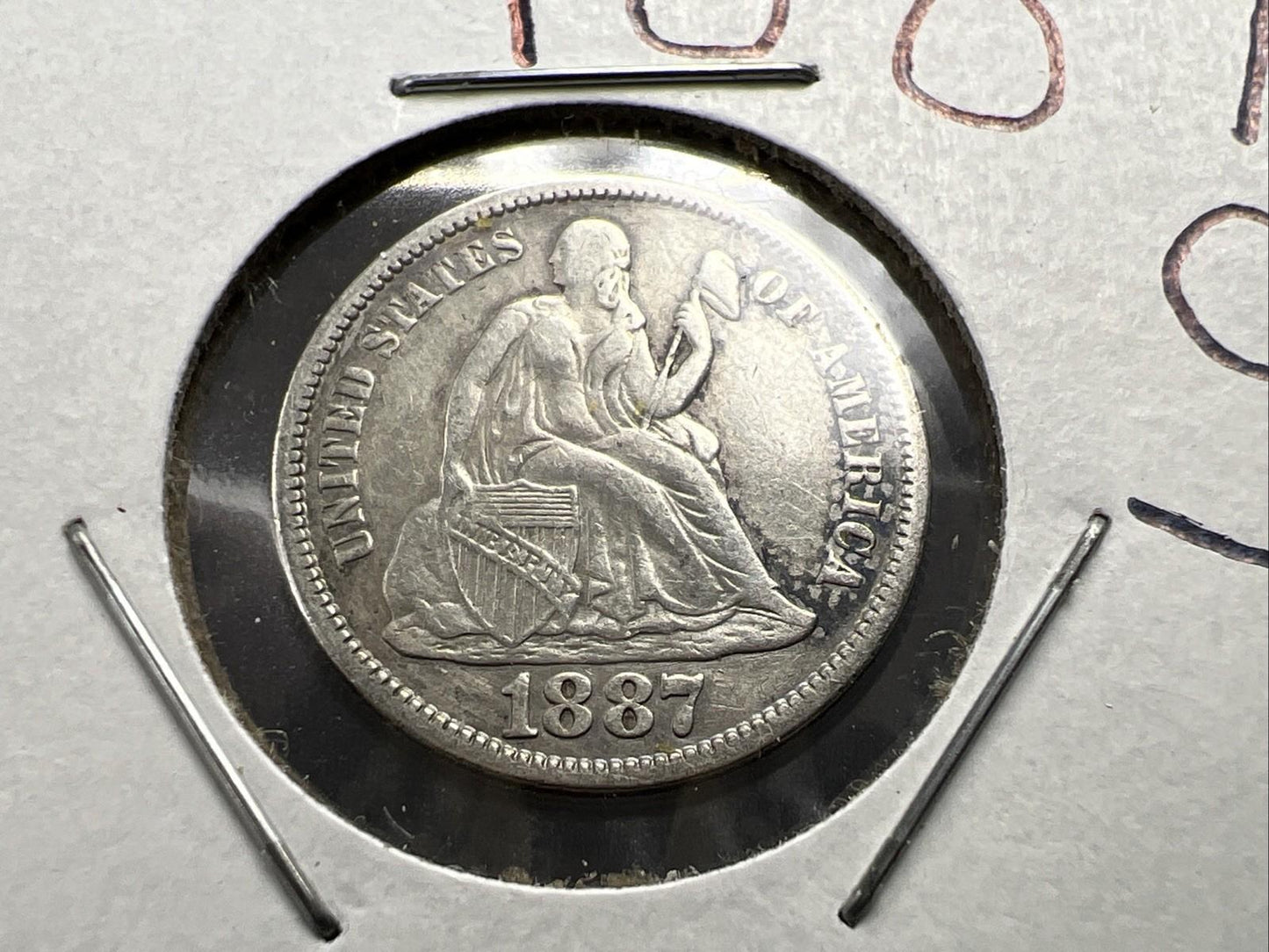 1887 S 10c Seated Liberty Silver Dime Coin XF EF Extra Fine Circ