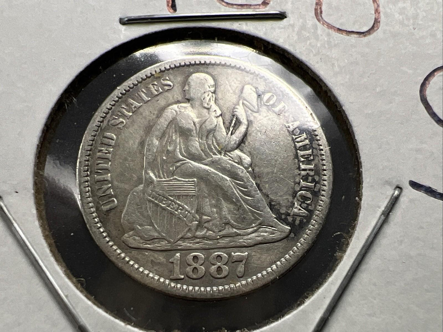 1887 S 10c Seated Liberty Silver Dime Coin XF EF Extra Fine Circ