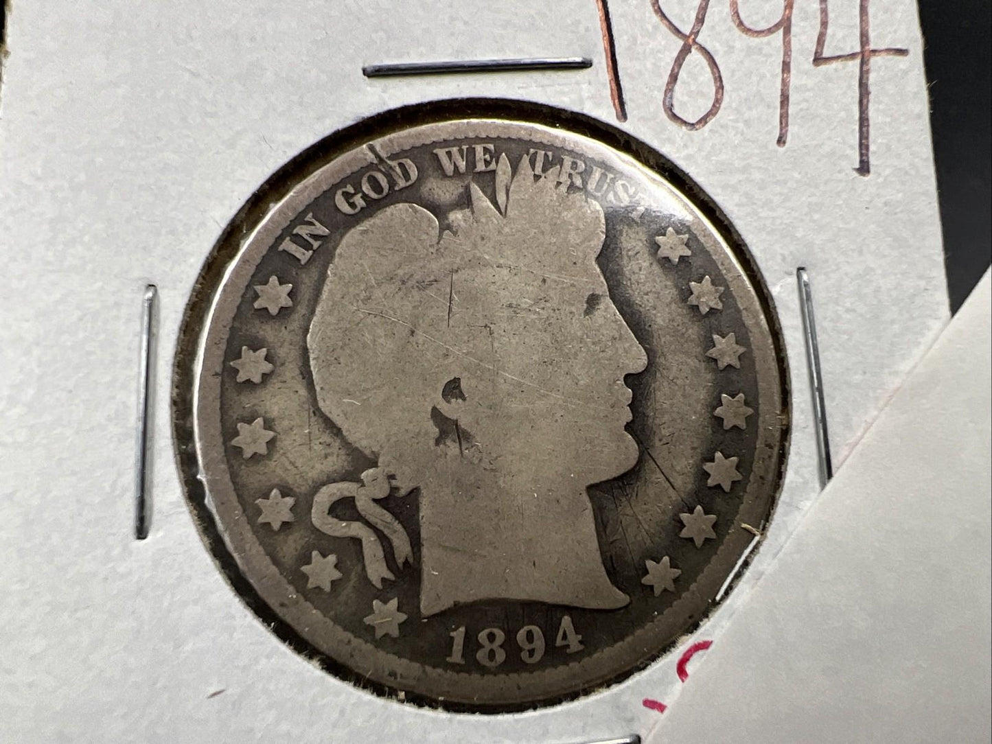 1894 50c Barber Silver Half Dollar Coin Choice AG About Good Full Date