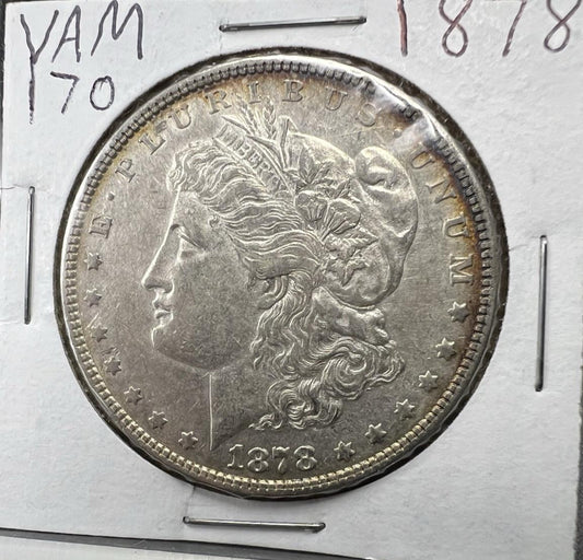 1878 P $1 Morgan Silver Dollar Coin VAM 170 HOT 50 Double Date AU About UNC