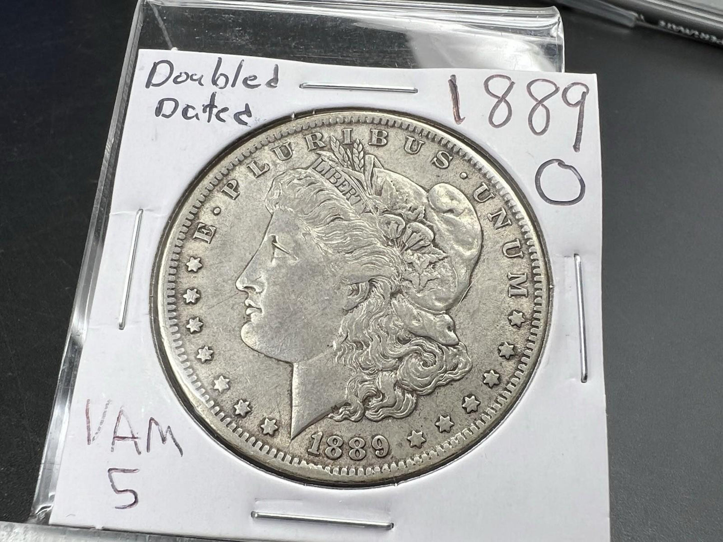 1889 O $1 Morgan Silver Dollar Coin VAM 5 Double Date XF EF Extra Fine Circ