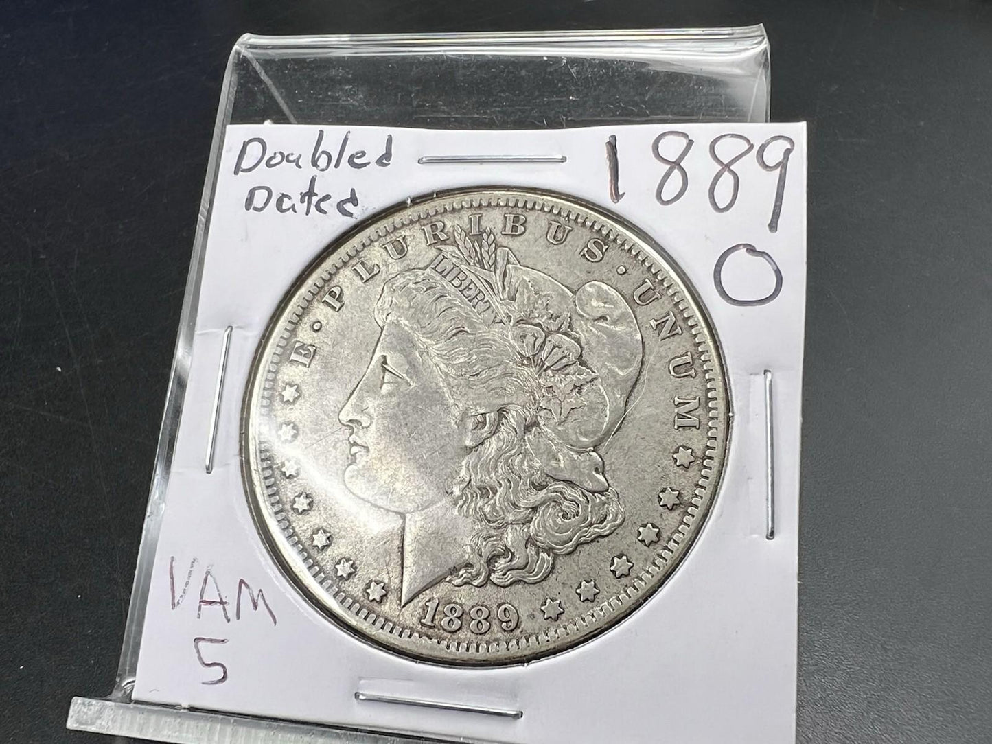 1889 O $1 Morgan Silver Dollar Coin VAM 5 Double Date XF EF Extra Fine Circ