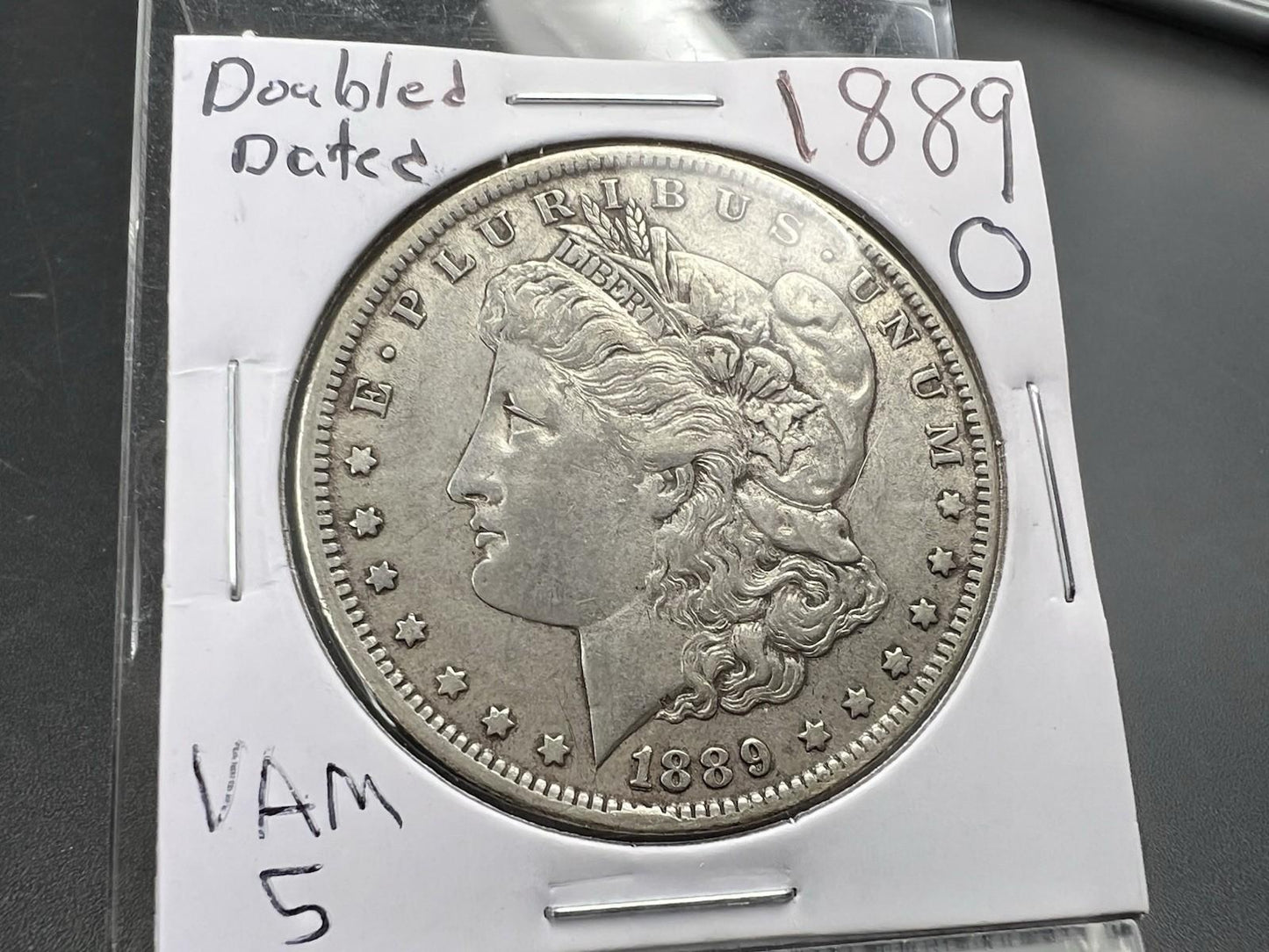 1889 O $1 Morgan Silver Dollar Coin VAM 5 Double Date XF EF Extra Fine Circ