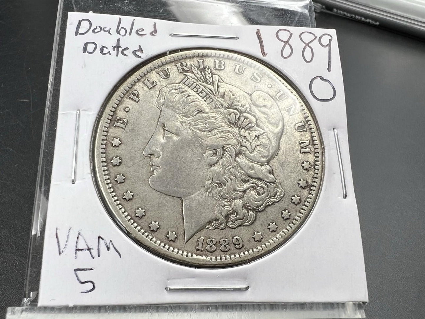 1889 O $1 Morgan Silver Dollar Coin VAM 5 Double Date XF EF Extra Fine Circ