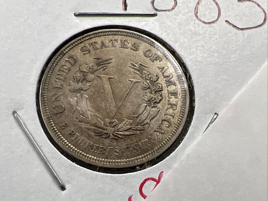 1883 No Cents Liberty V Nickel Variety Coin CH XF / AU Toned SKU#A