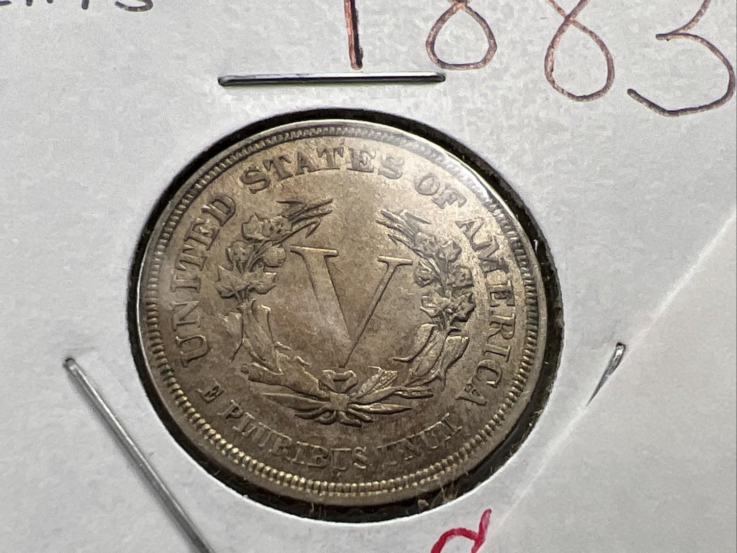 1883 No Cents Liberty V Nickel Variety Coin CH XF / AU Toned SKU#A