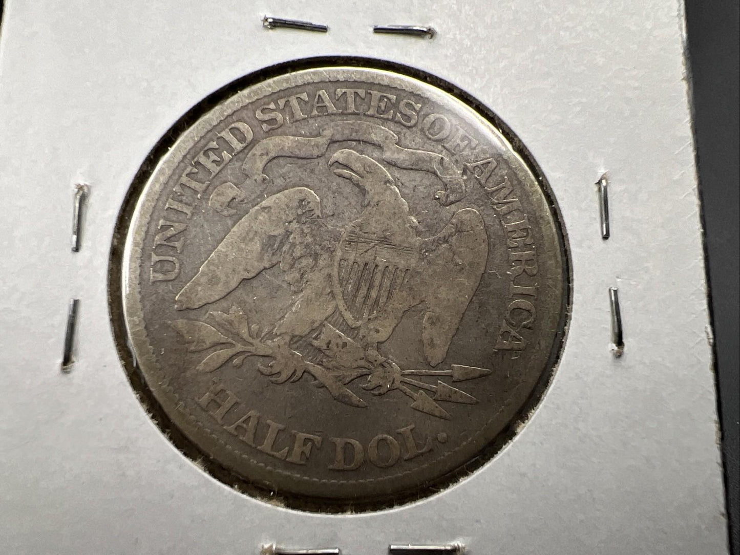 1870 50c Seated Liberty Silver Half Dollar AG / G Details OBV Scratch