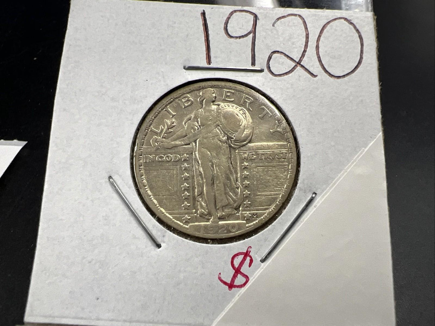 1920 P 25c Standing Liberty Silver Quarter Coin XF EF Extra Fine Circ