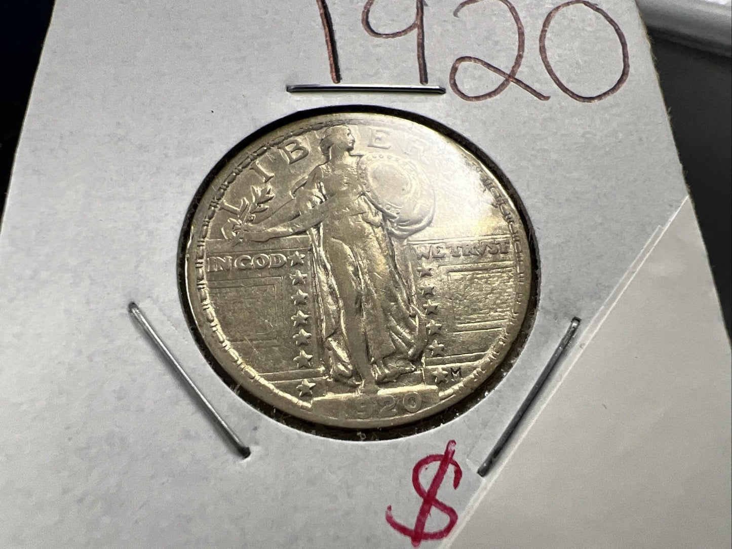 1920 P 25c Standing Liberty Silver Quarter Coin XF EF Extra Fine Circ