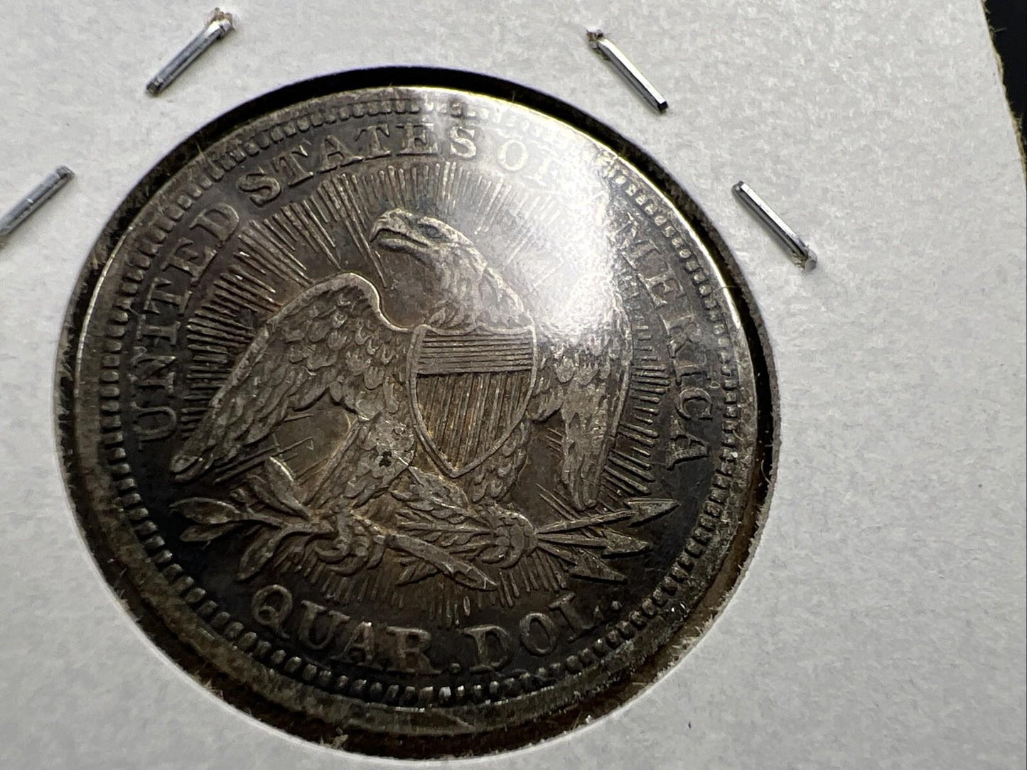 1853 25C Seated Liberty Silver Quarter Coin Choice VF Very Fine Neat Toning