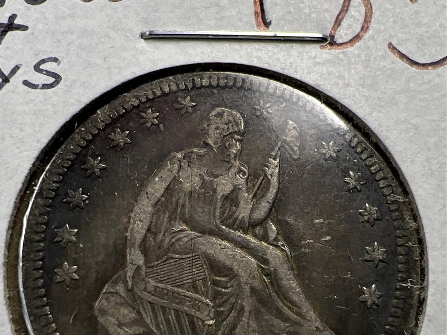 1853 25C Seated Liberty Silver Quarter Coin Choice VF Very Fine Neat Toning