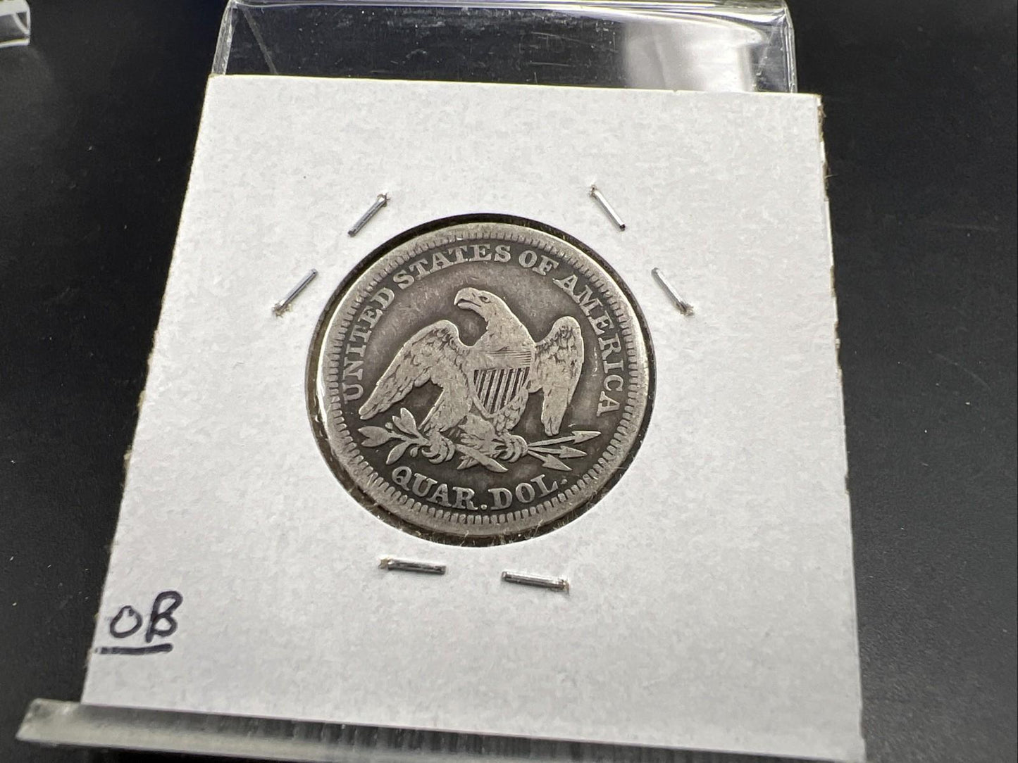 1857 25c Seated Liberty Silver Quarter Coin Fine Circulated