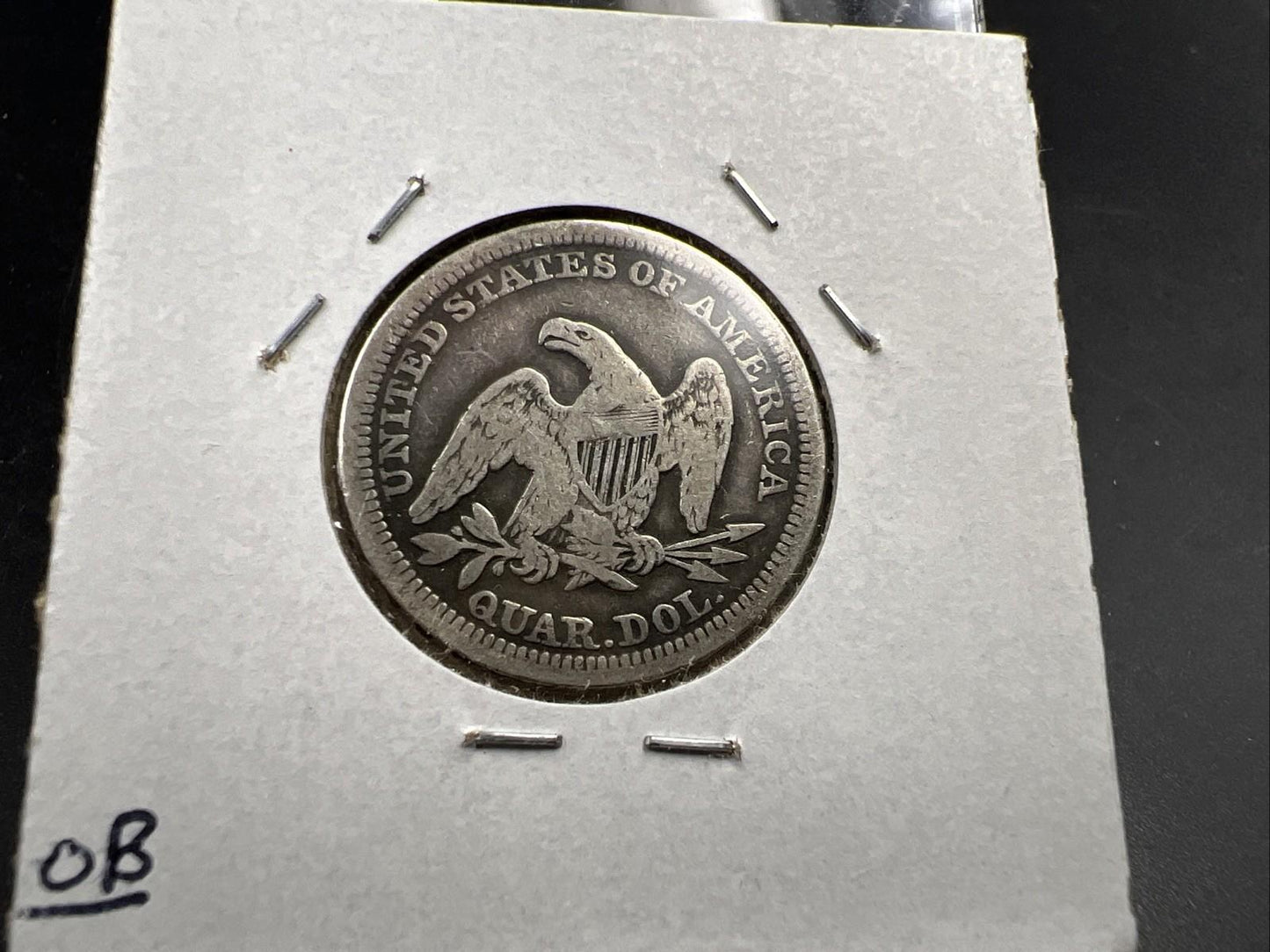 1857 25c Seated Liberty Silver Quarter Coin Fine Circulated