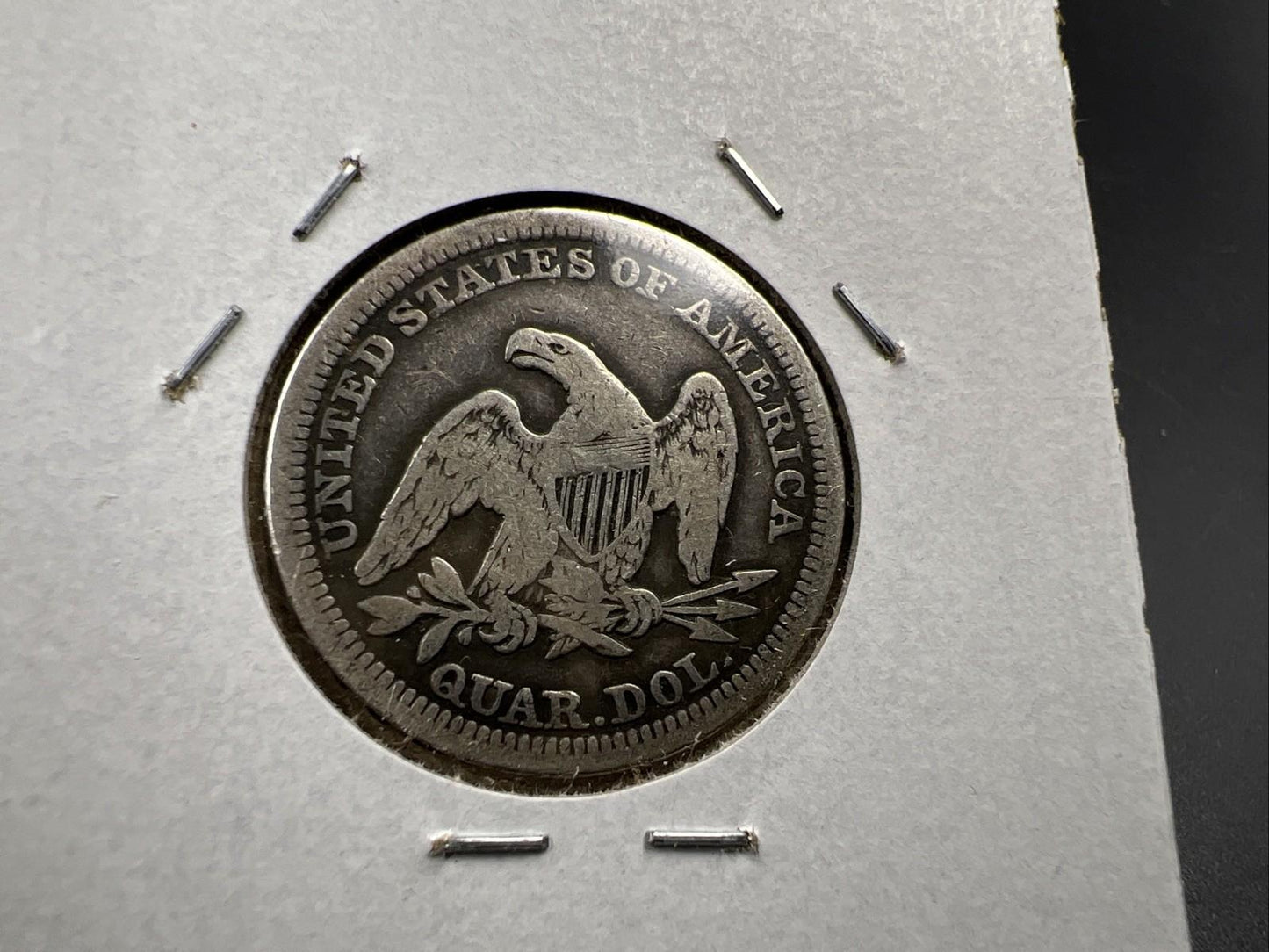 1857 25c Seated Liberty Silver Quarter Coin Fine Circulated