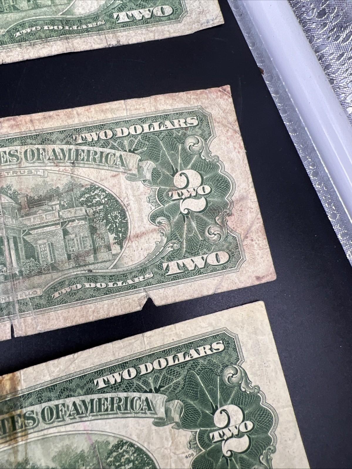 Lot of 7 Cull USN United States Red Seal Notes 1963 1953 1928 Ugly Circulated