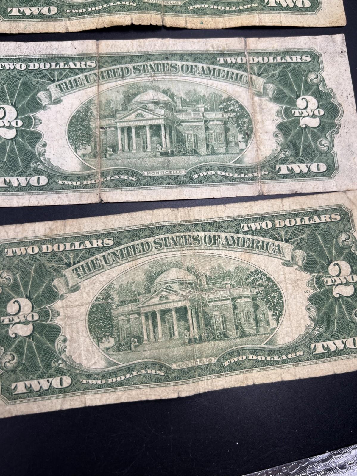 Lot of 7 Cull USN United States Red Seal Notes 1963 1953 1928 Ugly Circulated