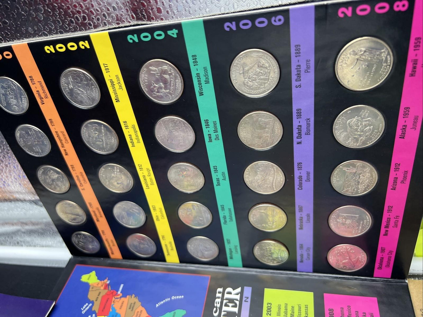 50 Coin Complete State Statehood Quarter Collection in Display Album AU / UNC