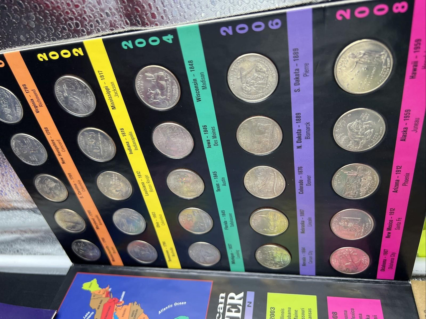 50 Coin Complete State Statehood Quarter Collection in Display Album AU / UNC