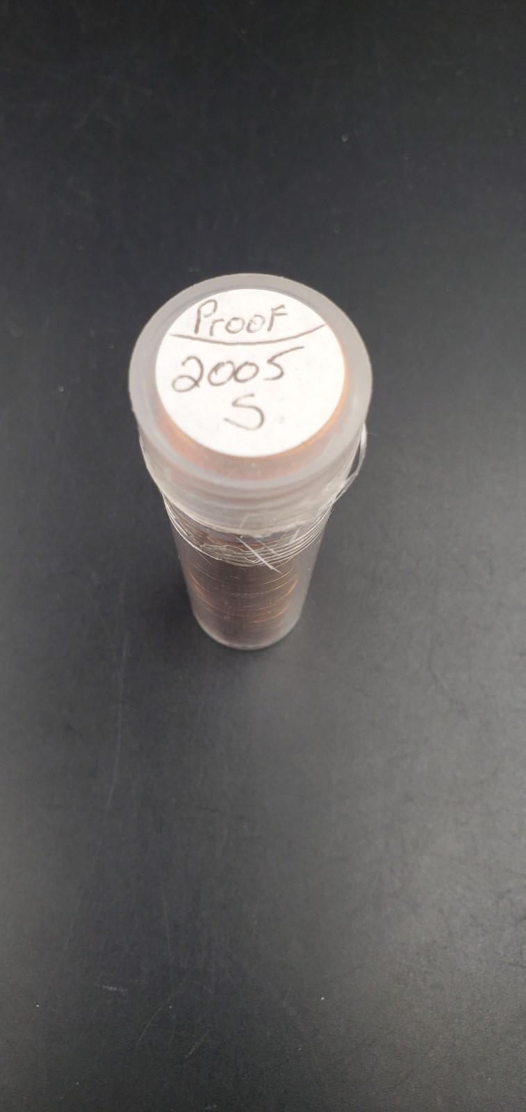 50 Coin Roll 2005 S Lincoln Memorial Proof Pennies 1c Coins San Francisco Cents